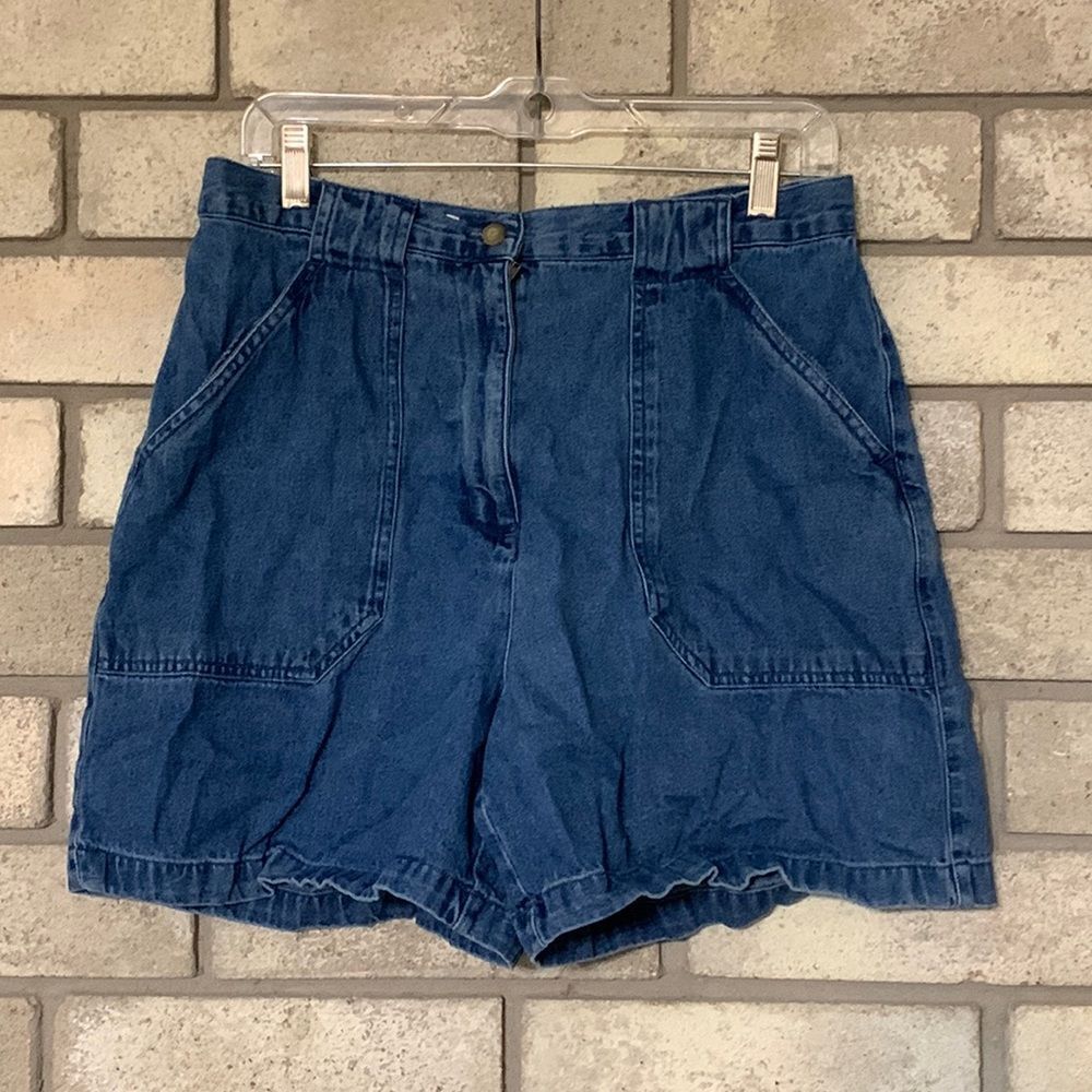 Classic High-Rise Blue Denim Women's Shorts